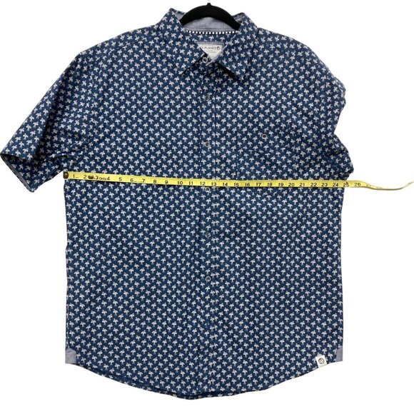 Free Planet Mens Cotton Casual Shirt, Size 1X, Navy Blue White‎ Flamingos Pocket - Picture 5 of 8